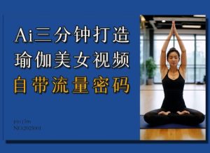 Ai3分钟打造瑜伽美女视频,自带流量密码-项目资源库