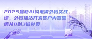 2025最新AI闪电做外贸实战课，外贸建站开发客户内容营销从0到3做外贸-项目资源库