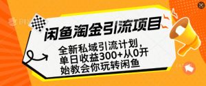 闲鱼淘金私域引流计划，从0开始玩转闲鱼，副业也可以挣到全职的工资-项目资源库