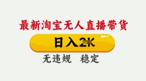 25年3月淘宝无人直播带货,日入多张,不违规不封号,独家技术,操作简单【揭秘】-项目资源库