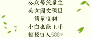 流量主长期收益项目，美女图片简单复制，小白也能上手，轻松日入5张-项目资源库