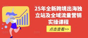 25年全新跨境出海独立站及全域流量营销实操课程，跨境电商独立站TIKTOK全域营销普货特货玩法大全-项目资源库