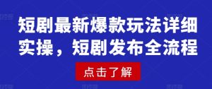 短剧最新爆款玩法详细实操,短剧发布全流程-项目资源库