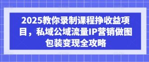 2025教你录制课程挣收益项目,私域公域流量IP营销做图包装变现全攻略-项目资源库