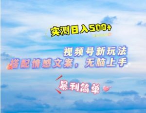 微信视频号最新玩法，表情包搭配情感文案，2分钟一条原创作品，简单好上手，轻松日入几张-项目资源库