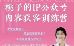 桃子IP公众号内容获客训练营(第3期),一门让你公众号从0到商业闭环的课程-项目资源库