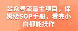 公众号流量主项目，保姆级SOP手册，看完小白都能操作-项目资源库
