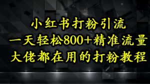 小红书打粉引流,一天轻松500+精准流量,大佬都在用的打粉教程-项目资源库