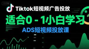 Tiktok短视频广告投放,适合0-1小白学习ADS短视频投放课-项目资源库