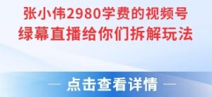 张小伟2980付费额视频号绿幕直播给你们拆解玩法-项目资源库