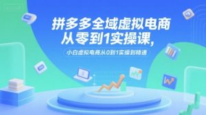 拼多多全域虚拟电商从零到1实操课,小白虚拟电商从0到1实操到精通-项目资源库