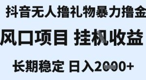 最新风口抖音无人暴力撸金技术,不违规不封号,一个小时收益2k+,小白当天拿结果【揭秘】-项目资源库