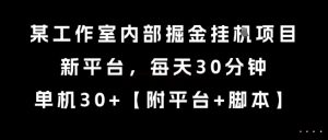 某工作室内部掘金挂G项目，新平台，每天30分钟，单机30+【揭秘】-项目资源库