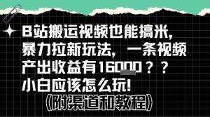 b站掘金计划？搬运视频也能挣拉新的收益，小白应该怎么玩！-项目资源库