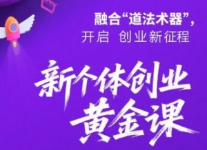 新个体创业黄金课:道法术器四维抢占2025红利-项目资源库