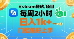 steam搬砖项目每周2小时日入1k+收益核心玩法，手把手教你，门槛低好上手-项目资源库
