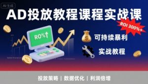 AD投放教程课程实战课,实现广告ROI300%+可持续暴利-项目资源库