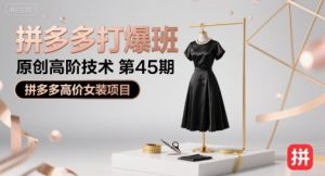 拼多多打爆班原创高阶技术第45期,拼多多高价女装项目-项目资源库