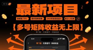 最新挂G项目：谁都能做，操作简单到爆，24 小时全自动运行，日入3位数，多号矩阵收益无上限【揭秘】-项目资源库