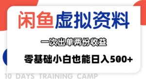 闲鱼虚拟资料新变现玩法,信息差项目,一次出单两份收益,无需囤货,可批量矩阵,零基础小白也能日入多张-项目资源库
