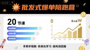 批发式爆单陪跑营,20节课带你实现批发式爆单,带你经松月入过W-项目资源库