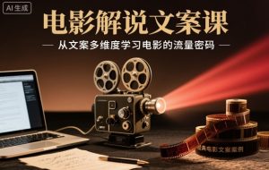 电影解说文案课,从文案多维度学习电影的流量密码-项目资源库