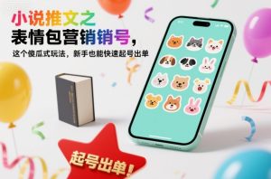 小说推文之表情包营销号,这个傻瓜式玩法,新手也能快速起号出单-项目资源库