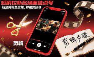 短剧拉新名场面盘点号玩法剪辑全流程，详细实操课-项目资源库
