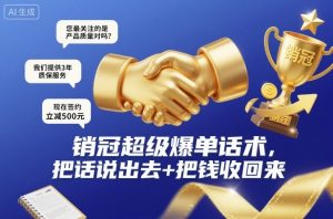 销冠超级爆单话术,把话说出去+把钱收回来-项目资源库