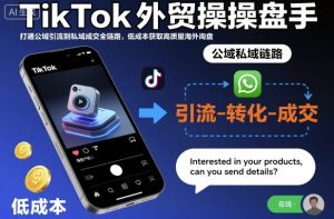 TikTok外贸操盘手,打通公域引流到私域成交全链路,低成本获取高质量海外询盘-项目资源库