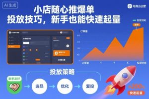 小店随心推爆单投放技巧,新手也能快速起量-项目资源库