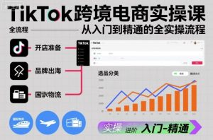 TikTok跨境电商实操课,从入门到精通的全实操流程-项目资源库