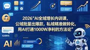 2026AI全域增长内训课，公域批量出爆款，私域精准做转化，用AI打通1000W净利的方法论（更新）-项目资源库