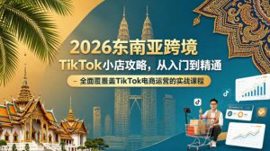 2026东南亚跨境TikTok小店攻略，从入门到精通、全面覆盖TikTok电商运营的实战课程（更新4月）-项目资源库