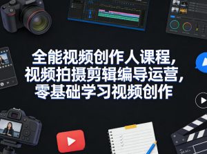 全能视频创作人课程，视频拍摄剪辑编导运营，零基础学习视频创作（更新2026年4月）-项目资源库