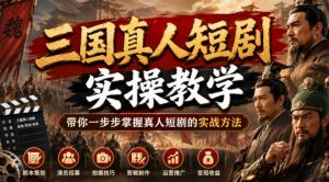 三国真人短剧实操教学,带你一步步掌握真人短剧的实战方法-项目资源库