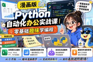 漫画版Python自动化办公实战课|零基础趣味学编程,全场景办公提效、批量搞定报表文档、解放双手进阶职场-项目资源库