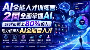 AI全能人才训练营:2周全面掌握AI,超越市面上80%的人,助力你成为AI全能型人才-项目资源库