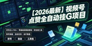 【2026最新】视频号点赞全自动挂G项目,双号日入700+,零基础保姆级教程(附全套工具)【揭秘】-项目资源库