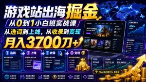游戏站出海掘金从0到1小白实战课，从选词到上线，从收录到变现，月入3700刀+-项目资源库