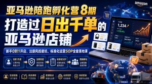 亚马逊陪跑孵化营8期,打造过日出千单的亚马逊店铺,新手0到1开店、注册风控避坑、标准化运营SOP全套落地课-项目资源库