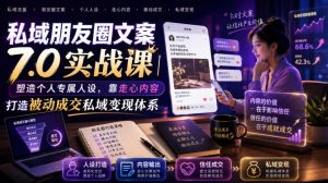 私域朋友圈文案7.0实战课｜塑造个人专属人设，靠走心内容打造被动成交私域变现体系-项目资源库