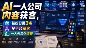 AI一人公司内容获客,轻松日更3条,多平台获客,一人公司化运营(更新)-项目资源库