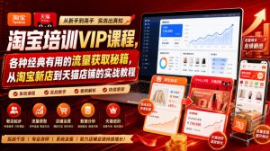 淘宝培训VIP课程,各种经典有用的流量获取秘籍,从淘宝新店到天猫店铺的实战教程(更新7月)-项目资源库