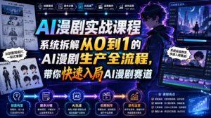 AI漫剧实战课程,系统拆解从0到1的AI漫剧生产全流程,带你快速入局AI漫剧赛道-项目资源库