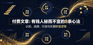付费文章:有钱人秘而不宣的8条心法-项目资源库
