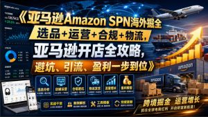 亚马逊Amazon SPN海外掘全,选品+运营+合规+物流,亚马逊开店全攻略,避坑、引流、盈利一步到位-项目资源库