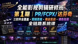 全能影视剪辑研修班第1期｜PR/FCPX/达芬奇三软件全覆盖・剪辑思维・商业实战・调色包装全链路系统课-项目资源库