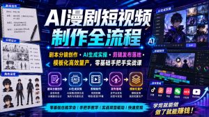 AI漫剧短视频制作全流程｜剧本分镜创作・AI生成实操・剪辑发布落地・模板化高效量产，零基础手把手实战课-项目资源库