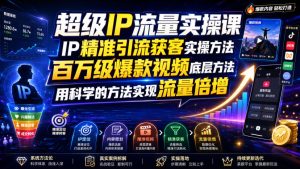 超级IP流量实操课,IP精准引流获客实操方法,百万级爆款视频底层方法,用科学的方法实现流量倍增-项目资源库